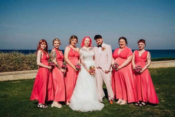 Cerise Multiway Bridesmaid Dress: Handmade Infinity Gown - Etsy UK