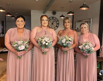 Cocoa Blush Multiway Bridesmaid Dress: Twist Wrap, Convertible Gown