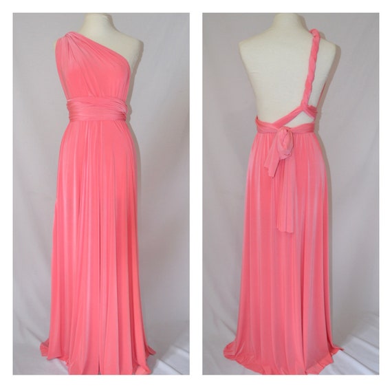 LIGHT CORAL Bridesmaid Dress Infinity Dress Twist Wrap Dress Prom