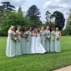 SAGE Bridesmaid dress Infinity dress Twist wrap dress Prom dress Convertible dress Evening gown Multi-way dress Sage dress Maxi dress Green image 7