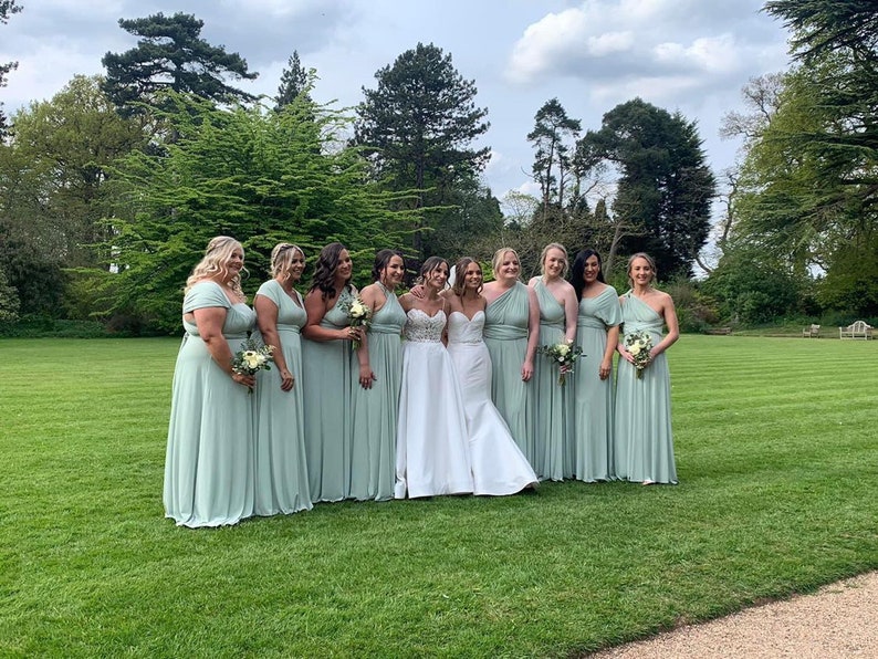 SAGE Bridesmaid dress Infinity dress Twist wrap dress Prom dress Convertible dress Evening gown Multi-way dress Sage dress Maxi dress Green image 7