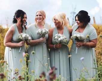 SAGE Bridesmaid dress Infinity dress Twist wrap dress Prom dress Convertible dress Evening gown Multi-way dress Sage dress Maxi dress Green