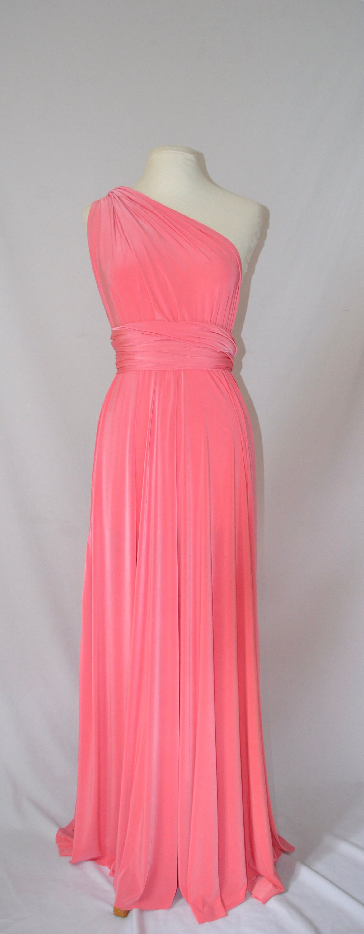 coral multiway bridesmaid dresses Full Length Empire Coral Bridesmaid Dress  misaislestyle