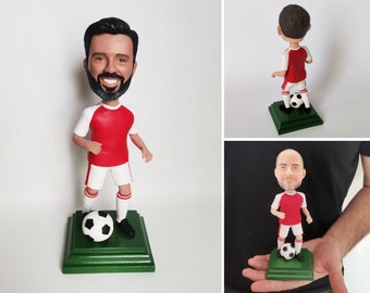 Individuelle Fußballspieler Figur - Handgefertigte Fußball Statue, personalisierte Sport Sammlerstück, Fußballfan Geschenk, Team Erinnerungsstücke