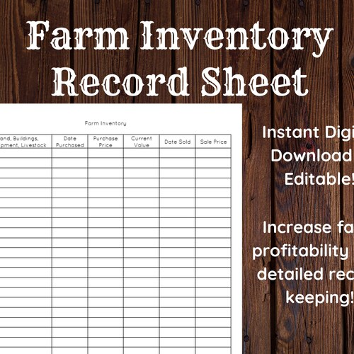 Hay Season Record Sheet Instant Digital Download Editable - Etsy