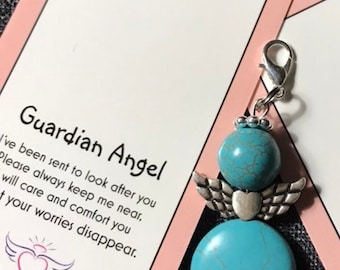 Turquoise Guardian Angel Charm