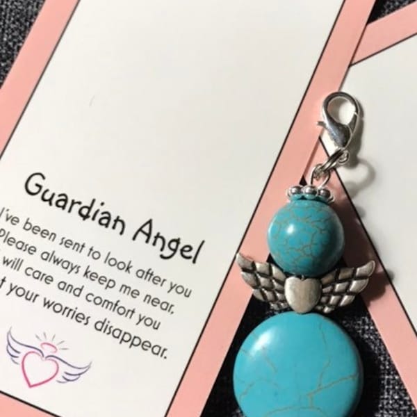 Turquoise Guardian Angel Charm