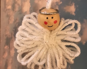 Snowflake Silver White Angel Handcrafted Ornament