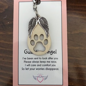 Wood Paw Print Rainbow Bridge Guardian Angel