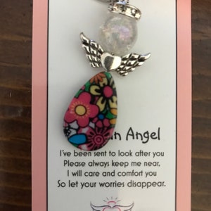 Flower Power Hippie Tear Drop Guardian Angel Zipper Pull