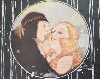 Just One More Kiss 1923 Partituras antiguas Éxito popular vienés de Archie Bell y Leon Berger Ray Parmelee Cover Art