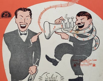 The Music Goes Round and Around 1935 Vintage Sheet Music by Red Hodgson Edward Farley and Michael Riley for Piano and Guitar