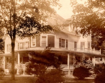 RPPC Large American House ca. 1920s Unused Real Photo Postcard Location Unknown