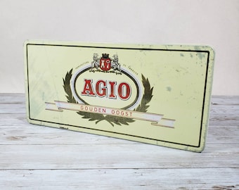 AGIO Gouden Oogst Vintage Cigar Tin Golden Harvest Made in Holland Collectible Tobacciana