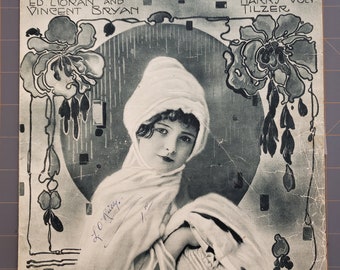 I Want a Doll 1918 Antique Sheet Music Ed Moran Vincent Bryan Harry Von Tilzer Art Nouveau Cover