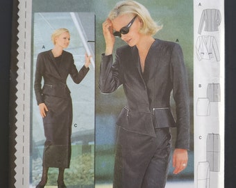 Ladies Suit with Close Fitting Skirt Burda International 2482 Sewing Pattern Size 8 10 12 14 16 UNCUT