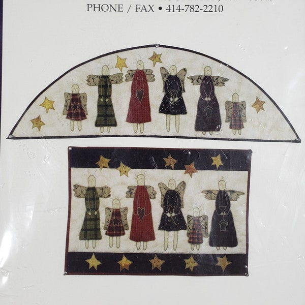 Little Country Quilts Whimsical Angels 404 Pattern and Instructions 1998 Kim Scaefer Cute Farm Folk Art Style Wall Hangings