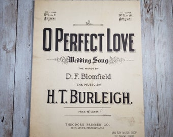 O Perfect Love Wedding Song | D. F. Blomfield and H. T. Burleigh | 1932 Edition | Hymns for Weddings
