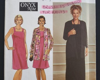 Women's Jacket and Knit Dress Sewing Pattern Simplicity 8484 Onyx Nite Plus Size 18W to 24W Plus Petite UNCUT