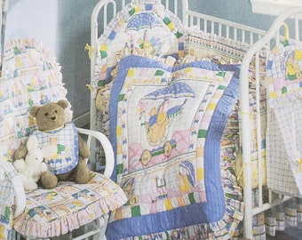 Nursery Accessories Sewing Pattern | Simplicity Home 8667 Baby Essentials | VIP Leslie Beck | Quilt, Valance, Headboard, etc. | 1999 Pattern