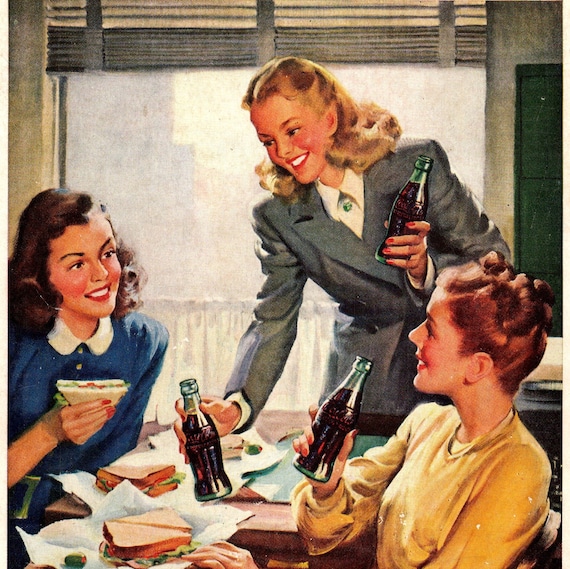 1947 Have a Coke PRINT AD Coca Cola Advertisement 1940s Career