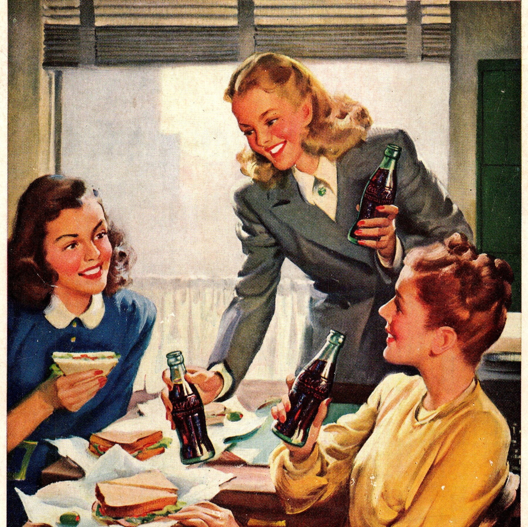 Coca-Cola レトロ女性看板 1947 Have a Coke PRINT AD Coca Cola Advertisement 1940s Career