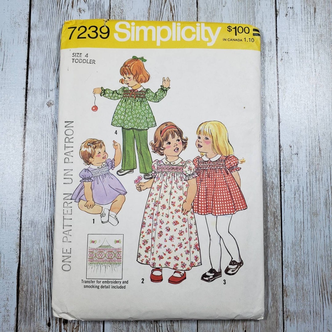 Toddlers Dress in Two Lengths and Pants Sewing Pattern 1975 Etsy
