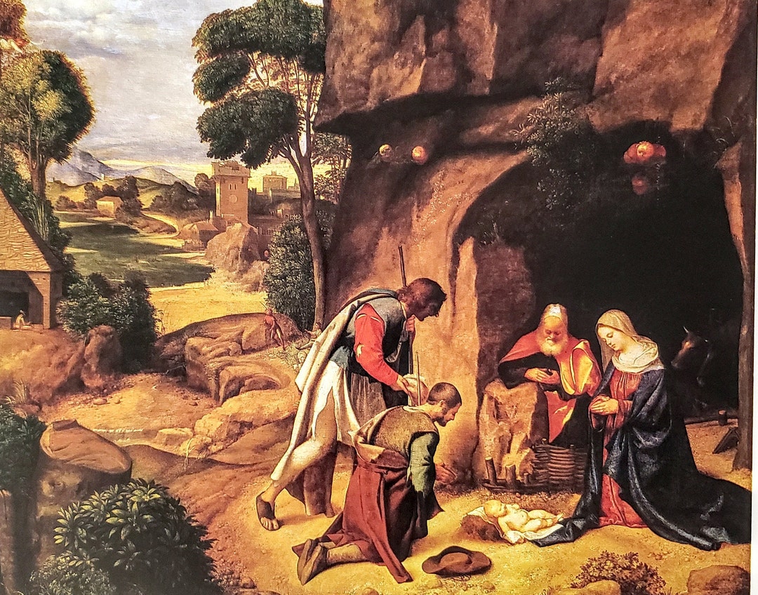 Adoration of the Shepherds by Giorgione Book Plate 16th Century 9.5 X ...