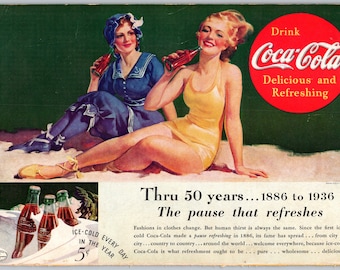 1936 Coke VINTAGE PRINT AD 50th Anniversary 1886 to 1936
