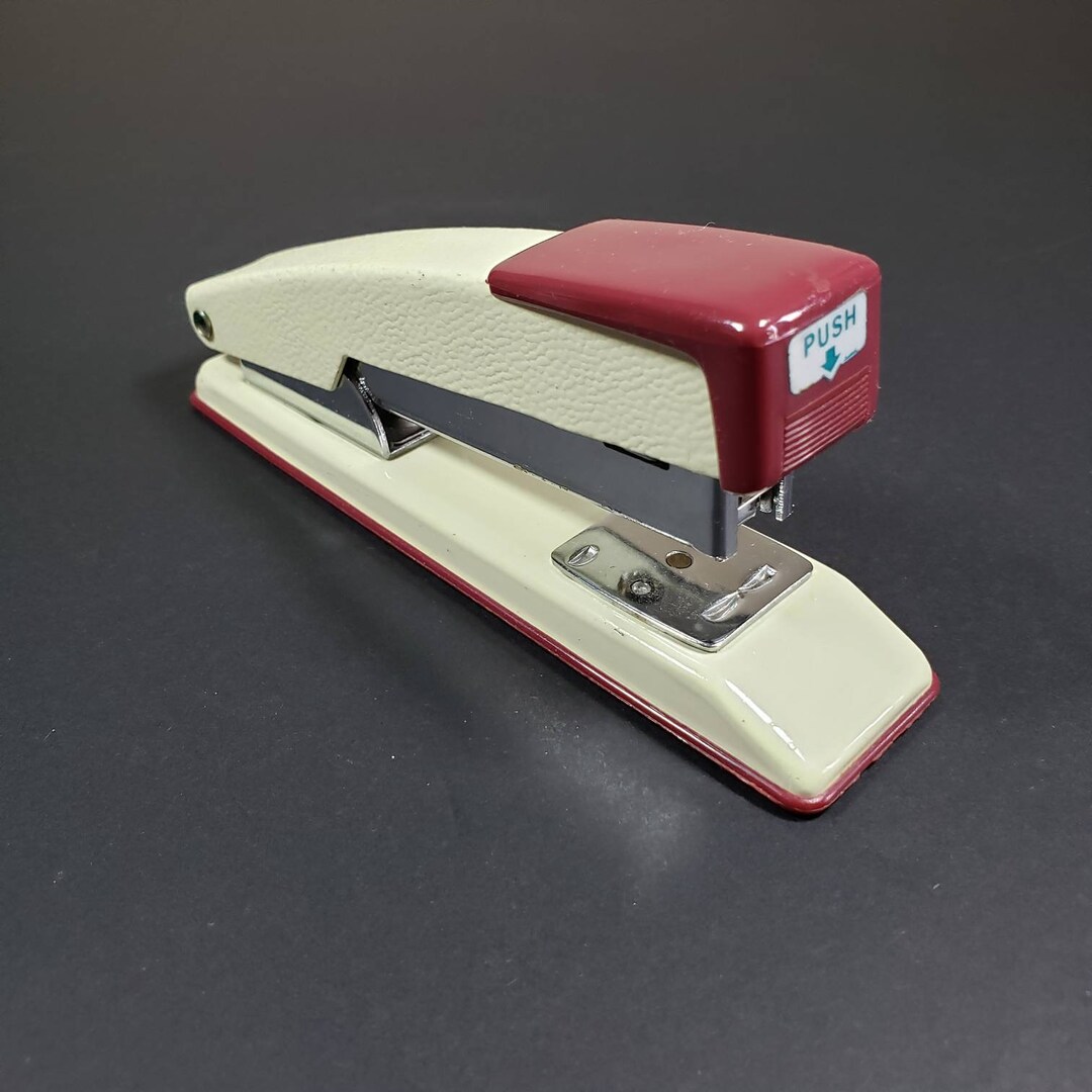 Vintage Metal Cream and Maroon 5” Stapler Made in Japan Unbranded - Etsy