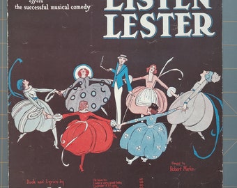 Waiting 1918 Partituras antiguas de comedia musical Listen Lester de Harry Cort, George Stoddard y Harold Orlob