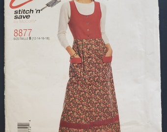 Misses Jumper with Pleats McCalls Stitch n Save 8877 Sewing Pattern 1997 Size 12 to 18 UNCUT