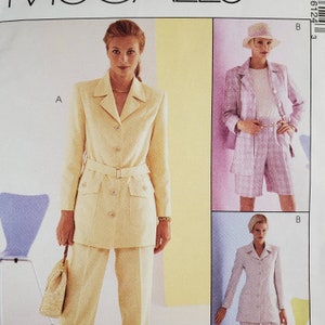 Misses’ Lined or Unlined Jacket, Belt, Pants and Shorts | McCall’s 8612 | Petite-able, Select-A-Size, Size D (12-14-16) | 1997 VTG Pattern