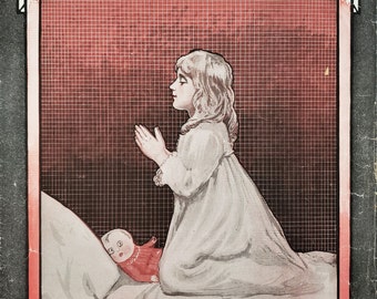 Just a Babys Prayer at Twilight for Her Daddy Over There 1918 Sheet Music by Sam Lewis Joe Young and M K Jerome Artwork by Barbelle