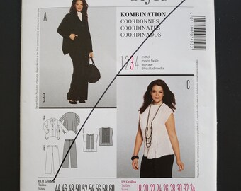 Ladies Coordinates Burda 7453 Sewing Pattern Draped Jacket Pants Top Blouse Professional Wear Plus Size 18 20 22 24 26 28 30 32 34 UNCUT