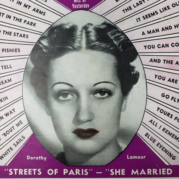 Song Hits Magazine September 1939 | Dorothy Lamour, Eleanor Holm, Roy Eldridge, Streets of Paris, She Married A Cop | Vintage Ephemera