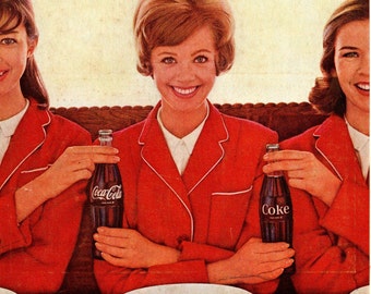 1963 Coke VINTAGE PRINT AD Verfrissend Nieuw Gevoel Coca Cola Advertentie Miniatuur Framable Poster Collectible 6.75 x 10