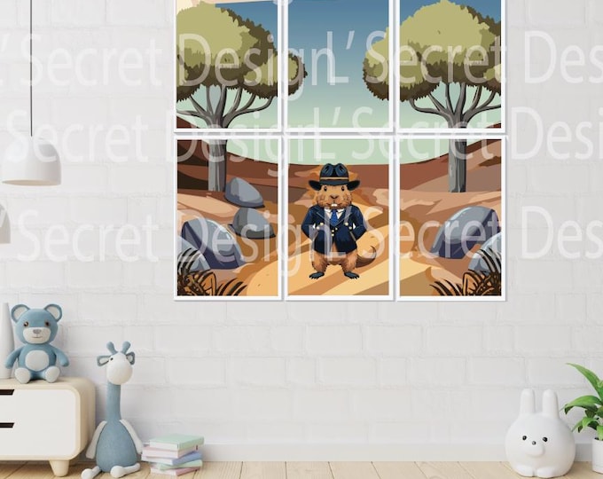 Featured listing image: "Agent Capybara Hits the Road" Digital Wall Art Set