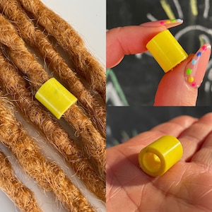 Bleach Yellow Recycled Plastic Dreadlock Bead