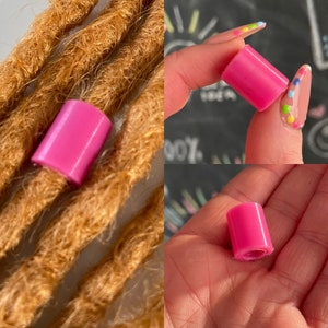 Bleach Pink Recycled Plastic Dreadlock Bead