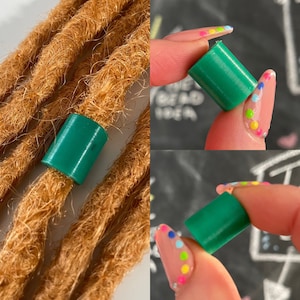 Bleach Green Recycled Plastic Dreadlock Bead