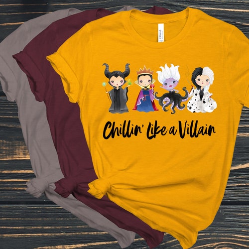 Chillin Like a Villain Shirt Disney Halloween Shirt, Disney Villain Shirt, Disney Villains Women's Halloween, Disney Trip Shirt