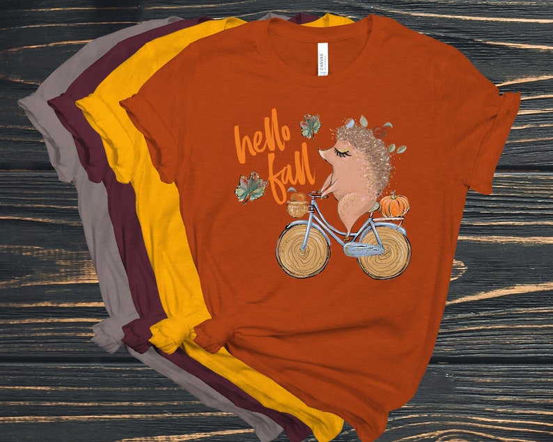 Fall Shirts Hello Pumpkin Shirts Fall Tshirt Thanksgiving Shirt Thankful Fall Shirt for Woman Autumn Shirt Happy Friends Giving