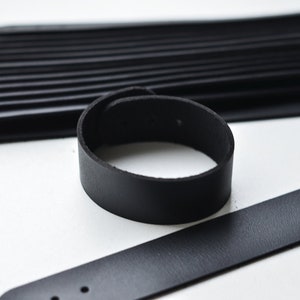Black Leather Bracelet Blanks for Crafting 25mm wide