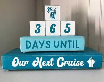 Custom Cruise Countdown Blocks, Family Vacation Gift