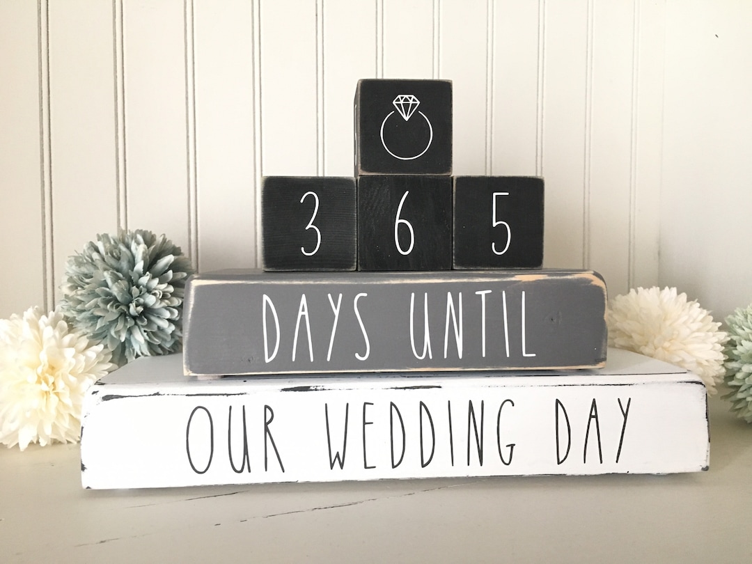 365 Days Wedding Countdown, Countdown Blocks for Wedding, Wedding