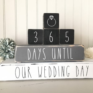 365 days Wedding Countdown, Countdown Blocks for Wedding, Wedding Planner, Engagement Wedding blocks, Countdown until Wedding Day