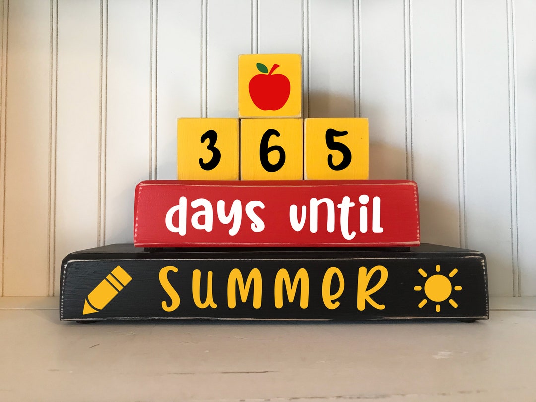 365 Days Until Summer Countdown Summer Countdown Blocks Etsy