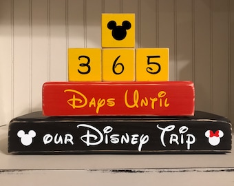 365 Days Disney Countdown, Disney word planner blocks, Custom Disney Countdown, Disney Trip countdown blocks,