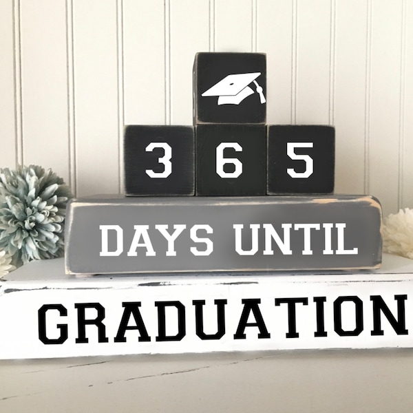 365 Days Until Graduation, Countdown Blocks for Graduation, Graduation Gift, Graduation blocks, Graduation Gift Countdown